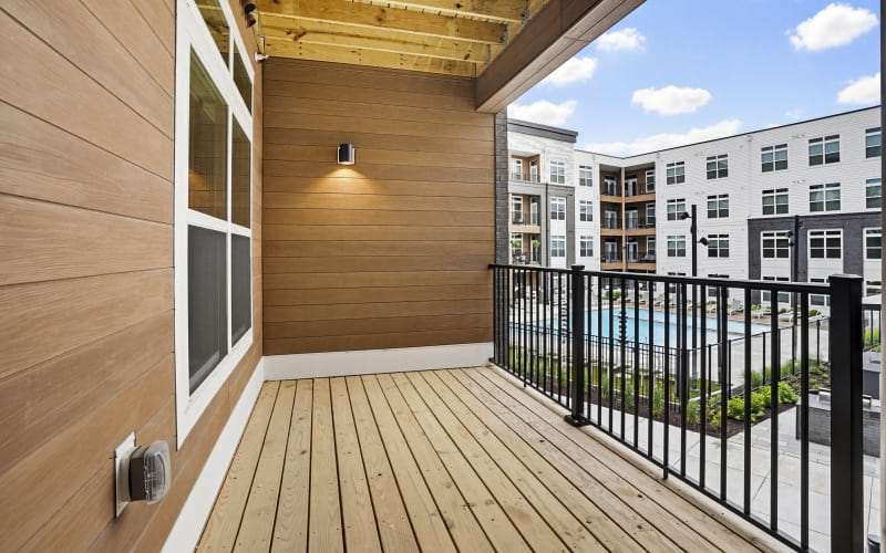 A balcony available on select units