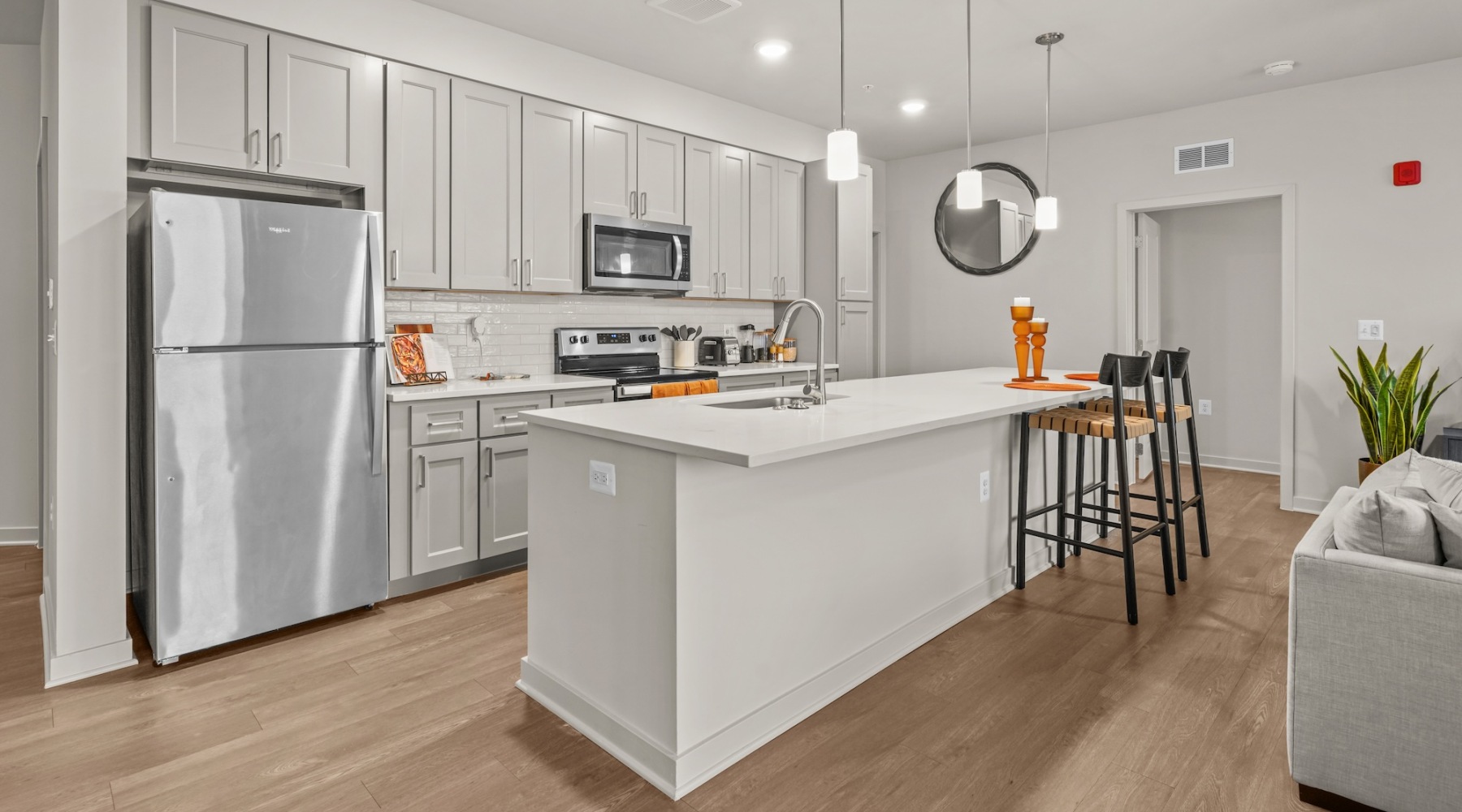 Open space living area with natural lighting