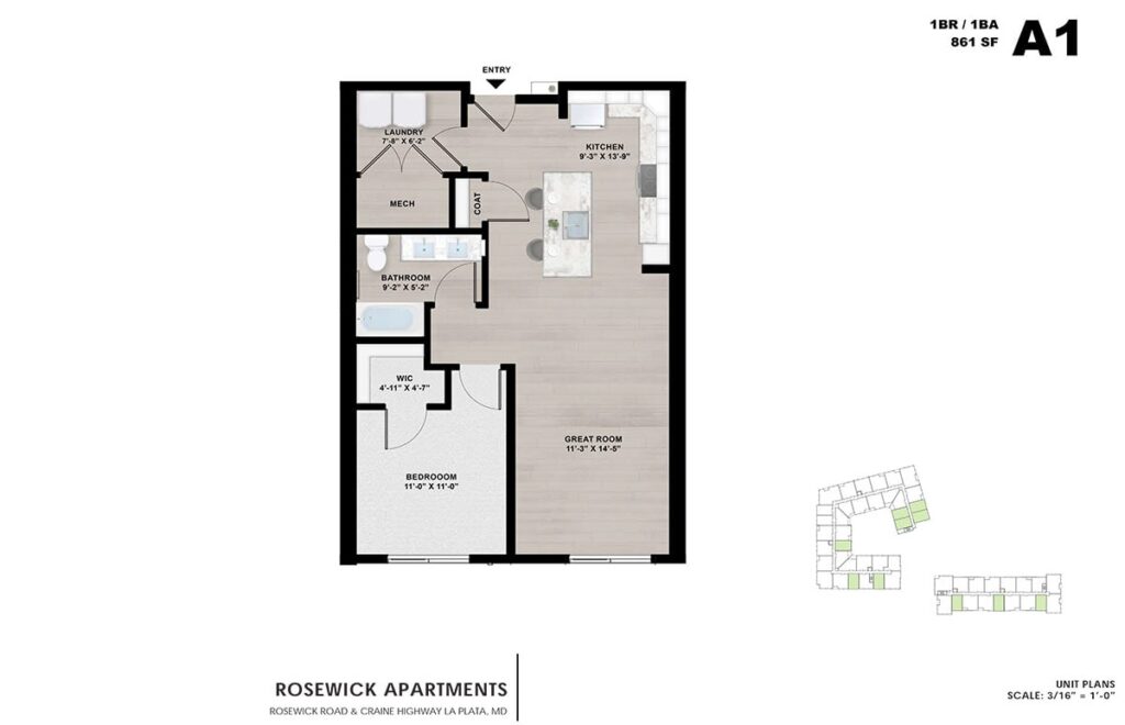 Rosewick Apartments Unit Plan Rendering 1