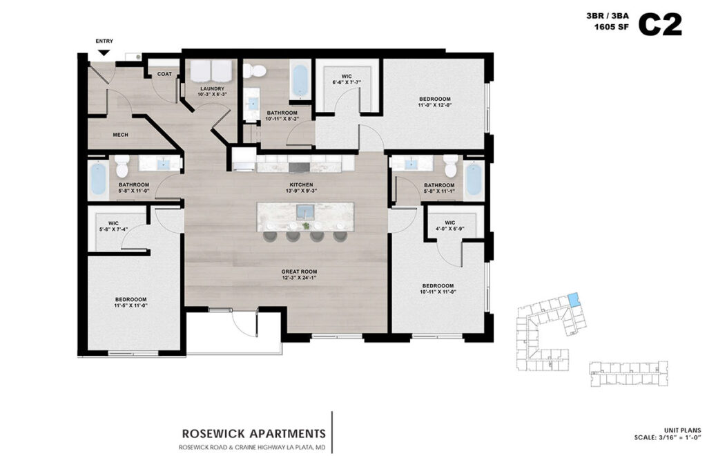 Rosewick Apartments Unit Plan Rendering 11