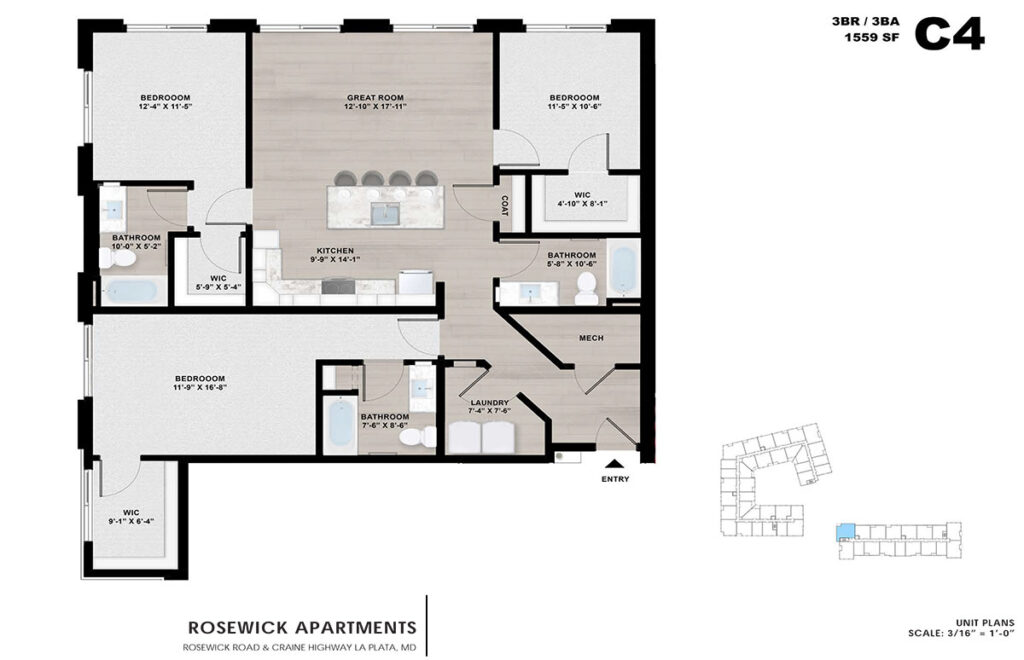 Rosewick Apartments Unit Plan Rendering 13