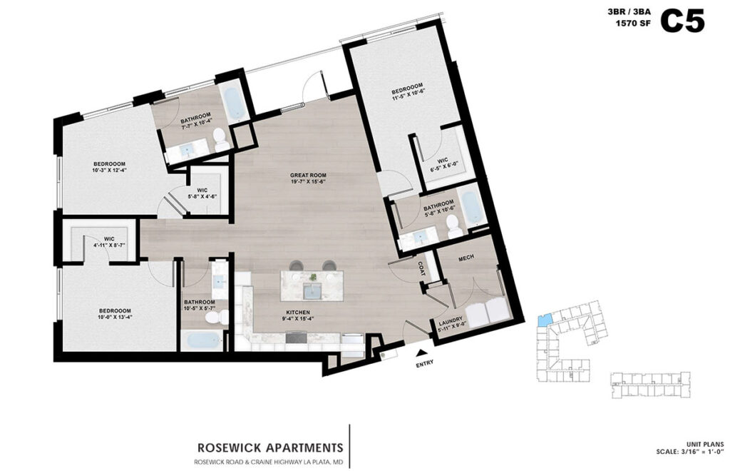 Rosewick Apartments Unit Plan Rendering 14