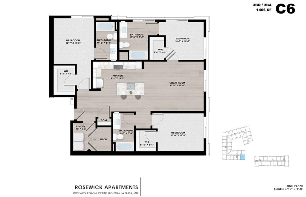 Rosewick Apartments Unit Plan Rendering 15